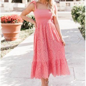 Pink Lily Lace Midi Dress